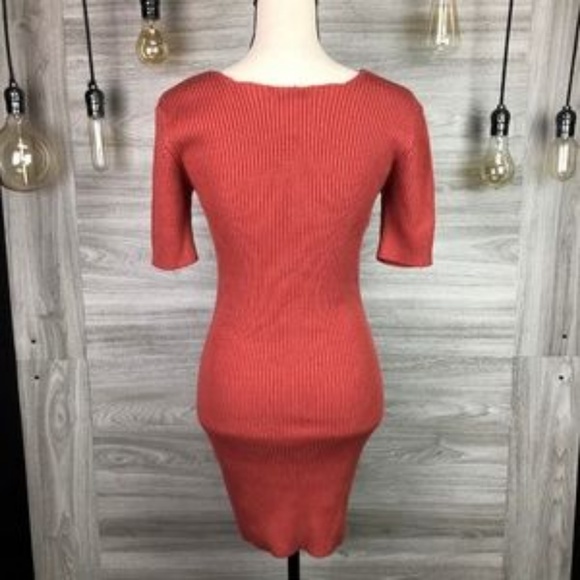 Glamorous Ribbed Knit Dress in Rust Color - SOLD - Picture 5 of 5